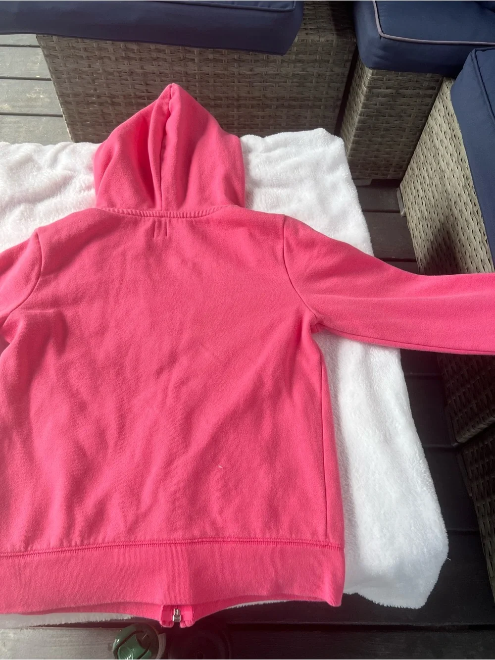 GAP Pink Hooded Zip-Up Sweatshirt with White Logo